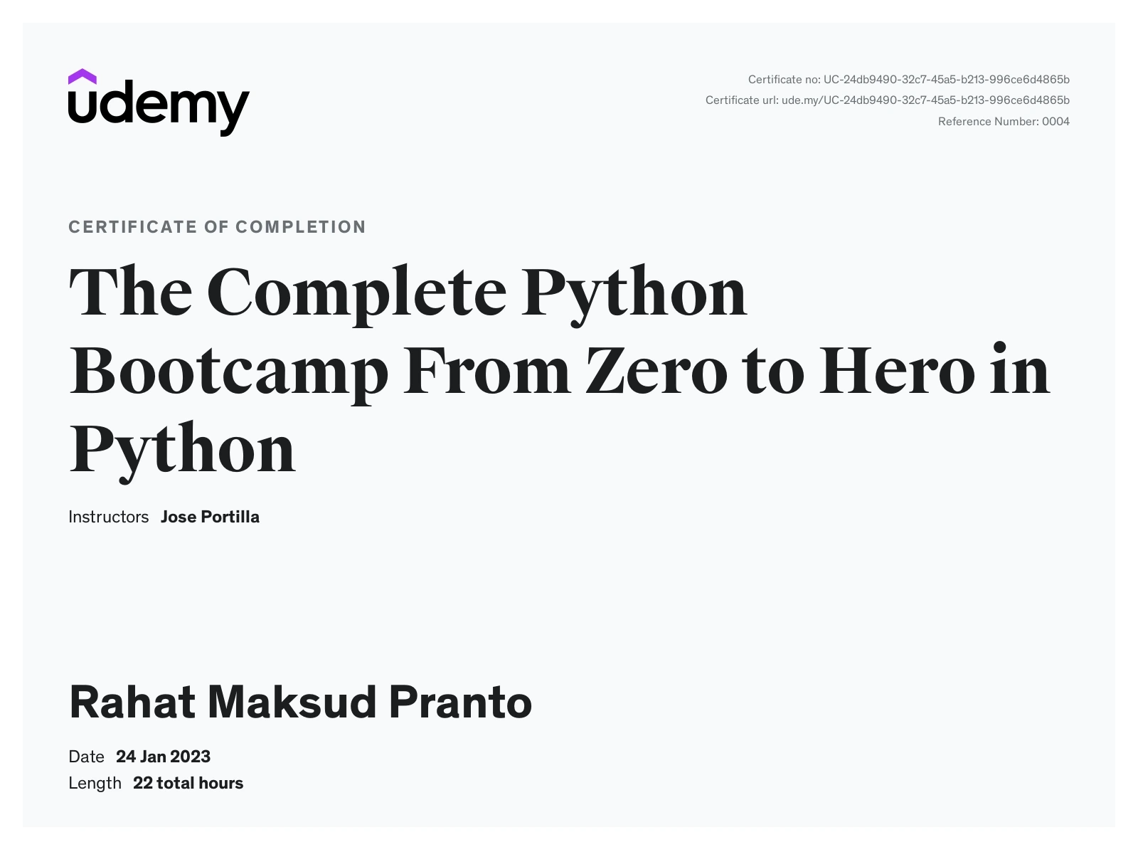 The Complete Python Bootcamp From Zero to Hero in Python